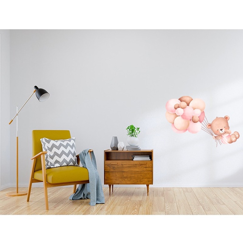 Sticker decorativ Ursulet, Roz, 55 cm, 3917ST - eMAG.ro