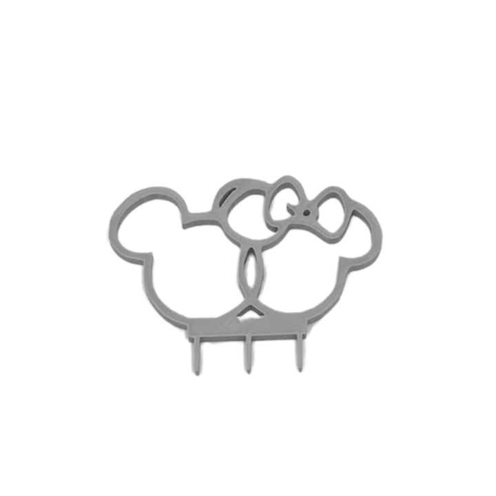 Gyerek tortalap dekoráció, Mickey&Minnie, ezüst 11 x 15 cm