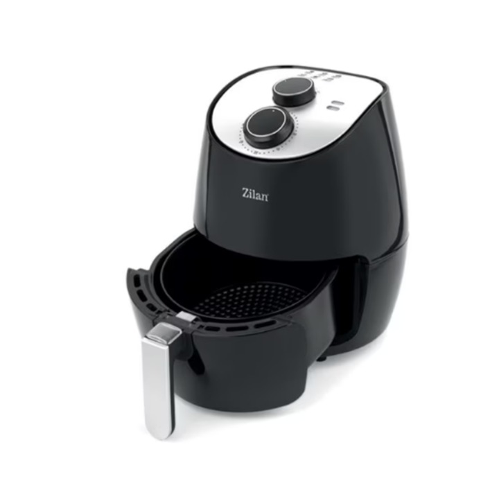 Friteuza Air Fryer, ZILAN CTO2022, 1350 W, Capacitate 2.6 L, Timer 30 min, Negru