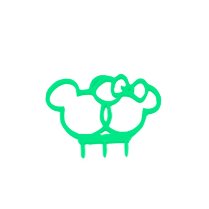 Gyerek torta fedő díszítés, Mickey&Minnie, zöld 11 x 15 cm