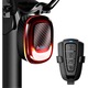 Stop Bicicleta Intelligent cu Alarma Wireless Antifurt, Claxon, Acumulator 800mAh, IPX65 Rezistent la Apa si Praf, 4 Moduri de Lumina, Auto On/Off, Senzor Franare, COB LED, Incarcare USB, Black/Fire