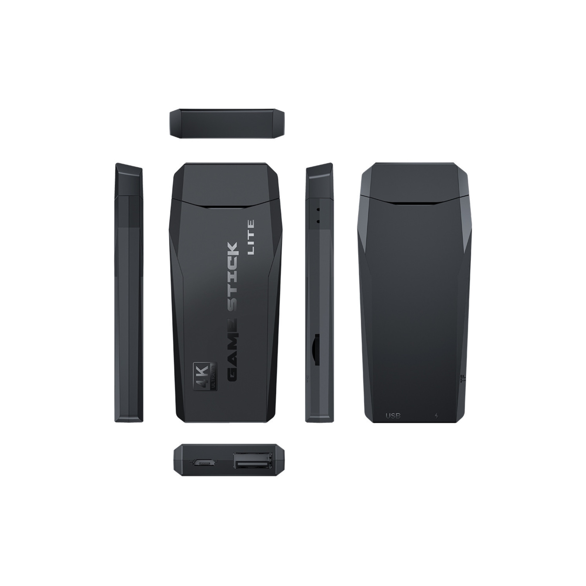 Consola jocuri video retro, ABS, 2.4G wireless, 64GB, pentru TV, suporta pana la 9 emulatori, HDMI, Negru