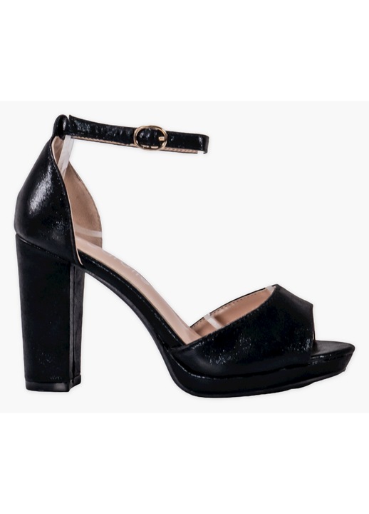 Sandale dama cu toc, Moda Stil, Kasia, Piele ecologica, Negru