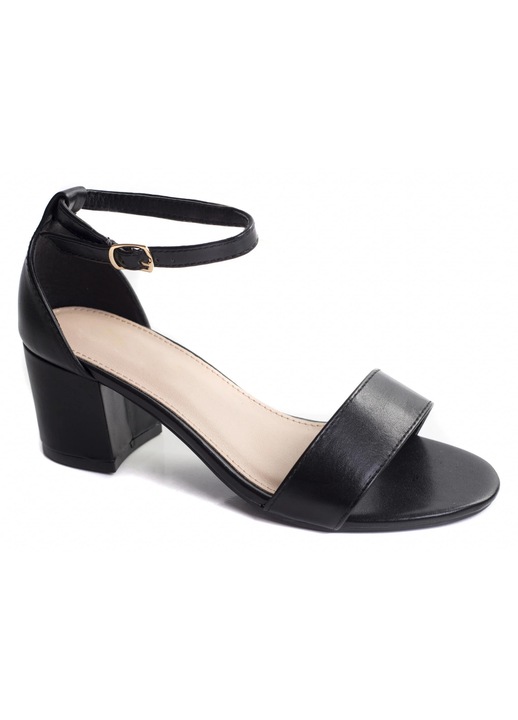 Sandale dama cu toc, Moda Stil, Florenta, Piele ecologica, Negru