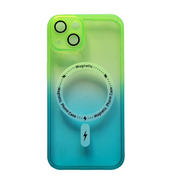 Iphone 13 Multicolor Green telefonnal kompatibilis szilikon burkolat vezeték nélküli mágneses töltéssel