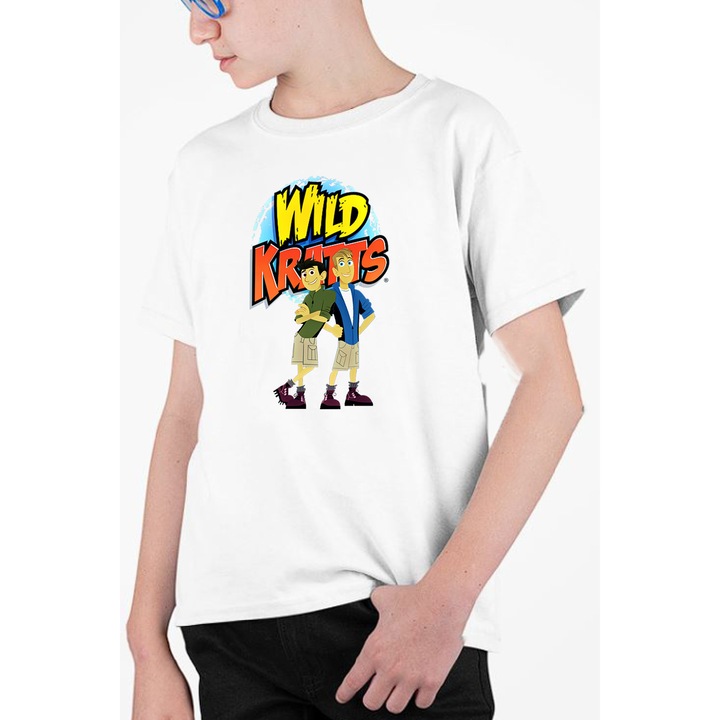 Tricou personalizat pentru copii cu imprimeu, Desene - Wild Kratts, 134 cm, 8 ani