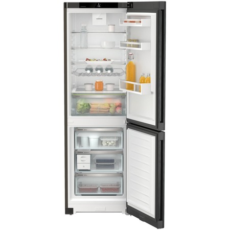 Combina frigorifica Liebherr CNbdc 5223, 330 l, NoFrost, EasyFresh, DuoCooling, Interior Fit, Clasa C, H 185.5 cm, Black Inox