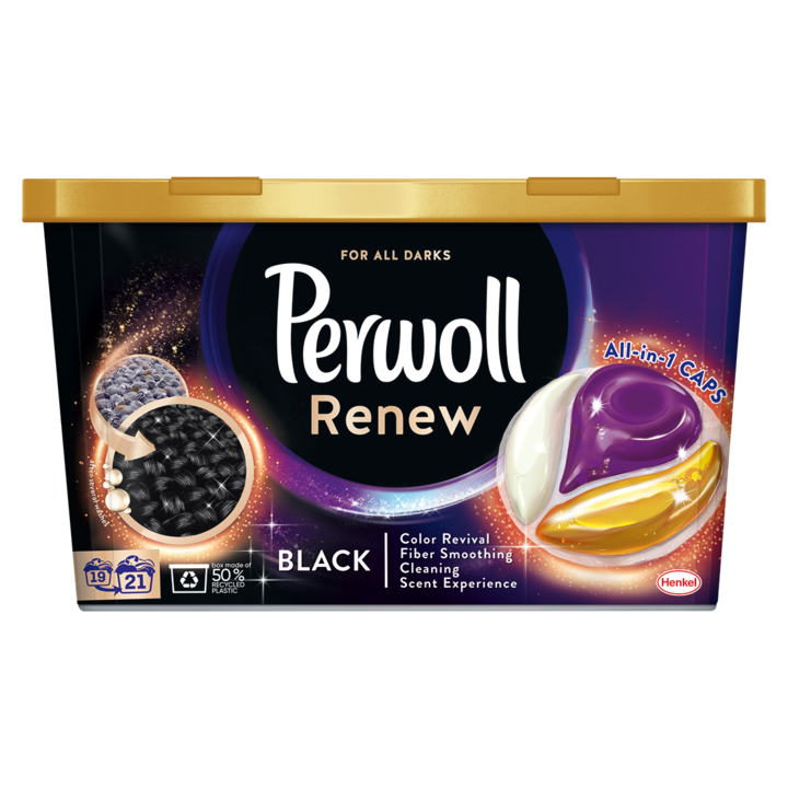 Капсули за пране Perwoll Renew Black, 21 пранета
