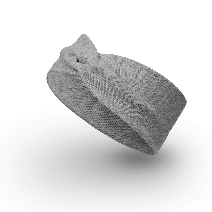 Női téli meleg fejpánt pulóver anyagból, Aleszale - szürke