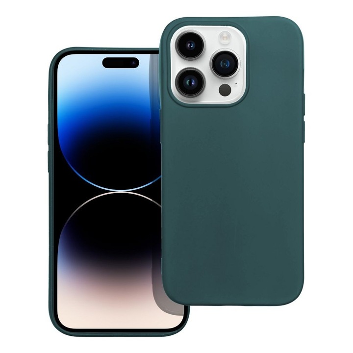 iPhone 14 PRO készülékhez tok matt sötétzöld