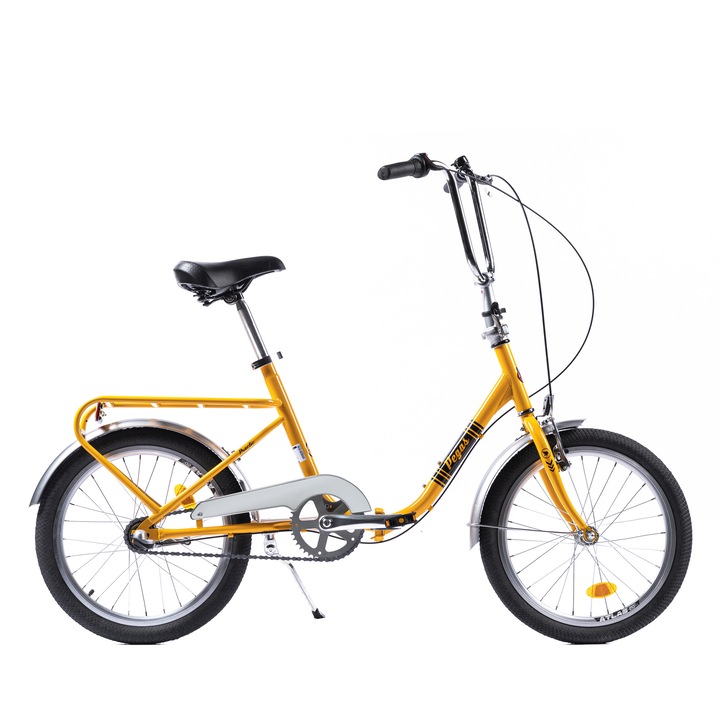Bicicleta Pegas Practic Retro 20 inch, Otel, 3S Galben