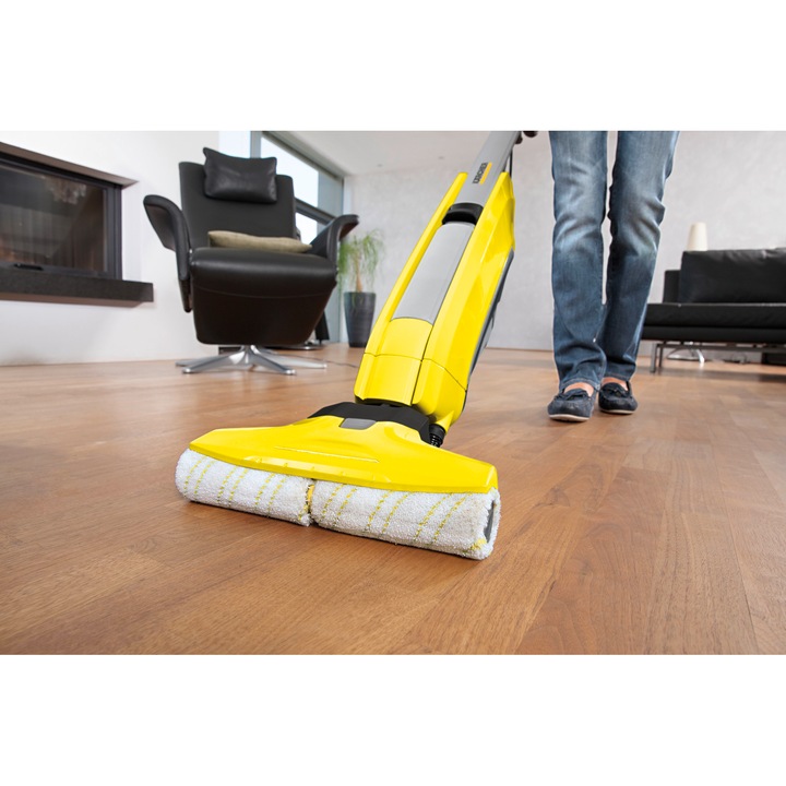 Aparat de curatat pardoseli Karcher FC 5, 2in1 aspirare si spalare, 400 ml, pana la 60 mc, Galben