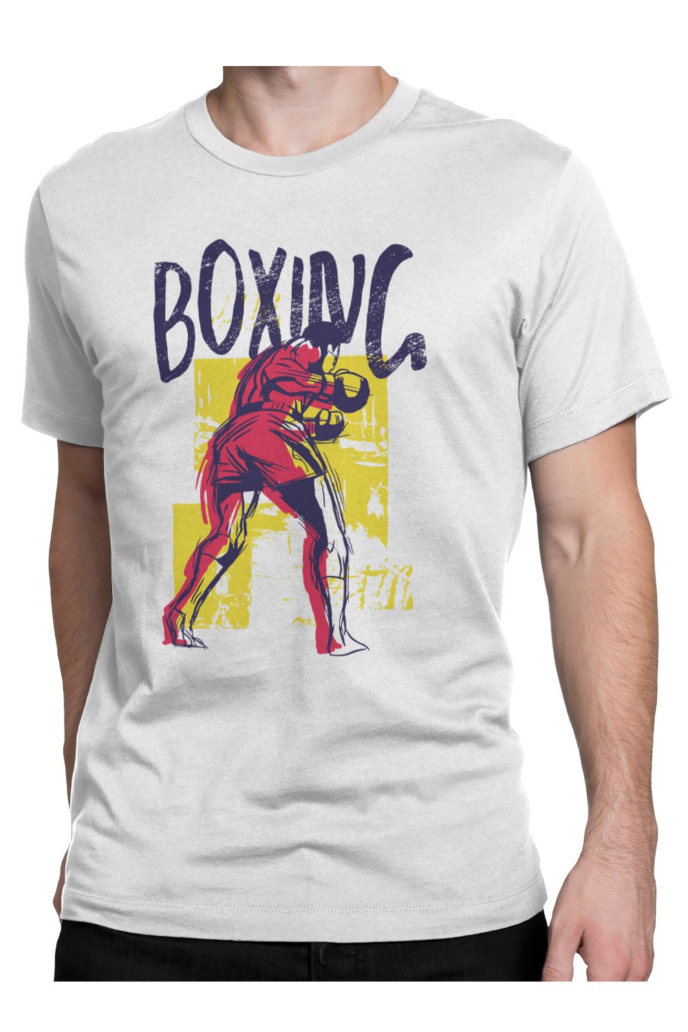 Tricou Barbati, Imprimescu, Box, Alb, S - eMAG.ro