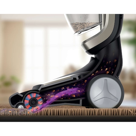 Aspirator vertical si mop portabil Philips PowerPro Aqua 3 in 1 FC6409/01, 25,2 V, 0.6l, perie mini turbo, Albastru