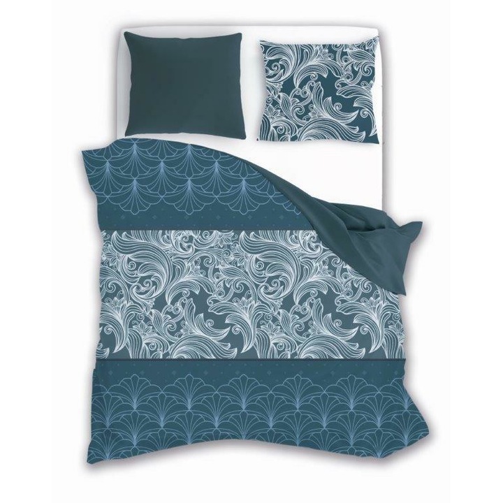 Ágynemű Elegant 012, Faro, Szatén pamut, 160x200 cm, Kék