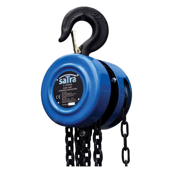 Palan cu lant 1 tona, troliu, 2.5 m, Satra