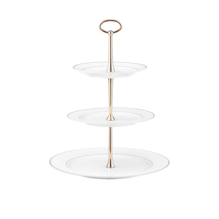 Háromszintes támaszték, Ambition, Porcelán, 34 cm, Multicolor