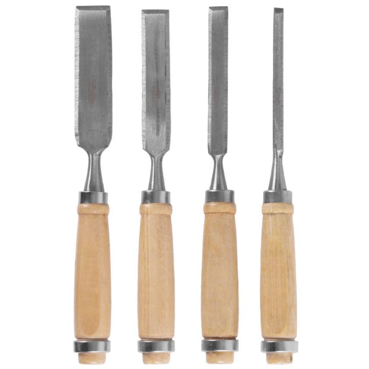 Set 4 Dalti cu maner de lemn