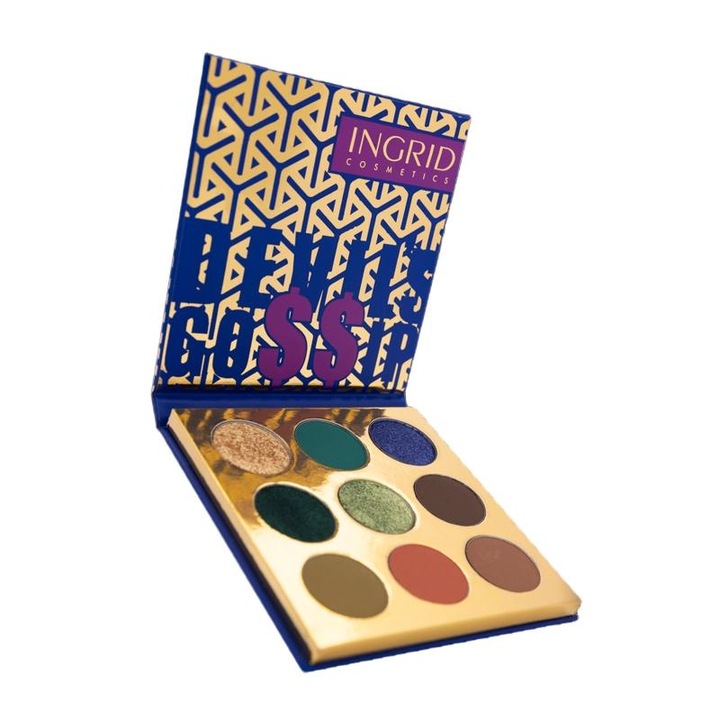 Paleta fard de pleoape, INGRID Cosmetics, Devil's Gossip Shadow, 9 nuante