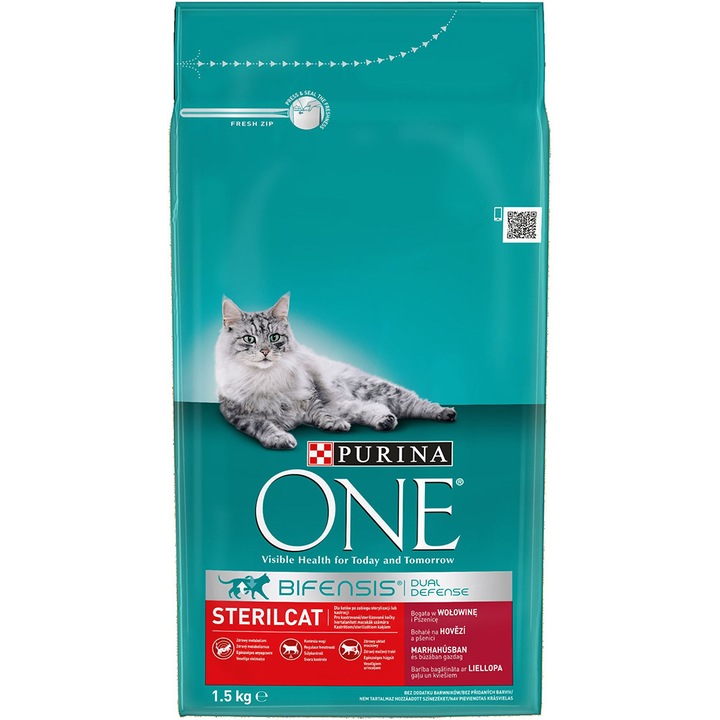Purina One Sterilcat száraz macskaeledel, Marha + búza, 1.5 kg