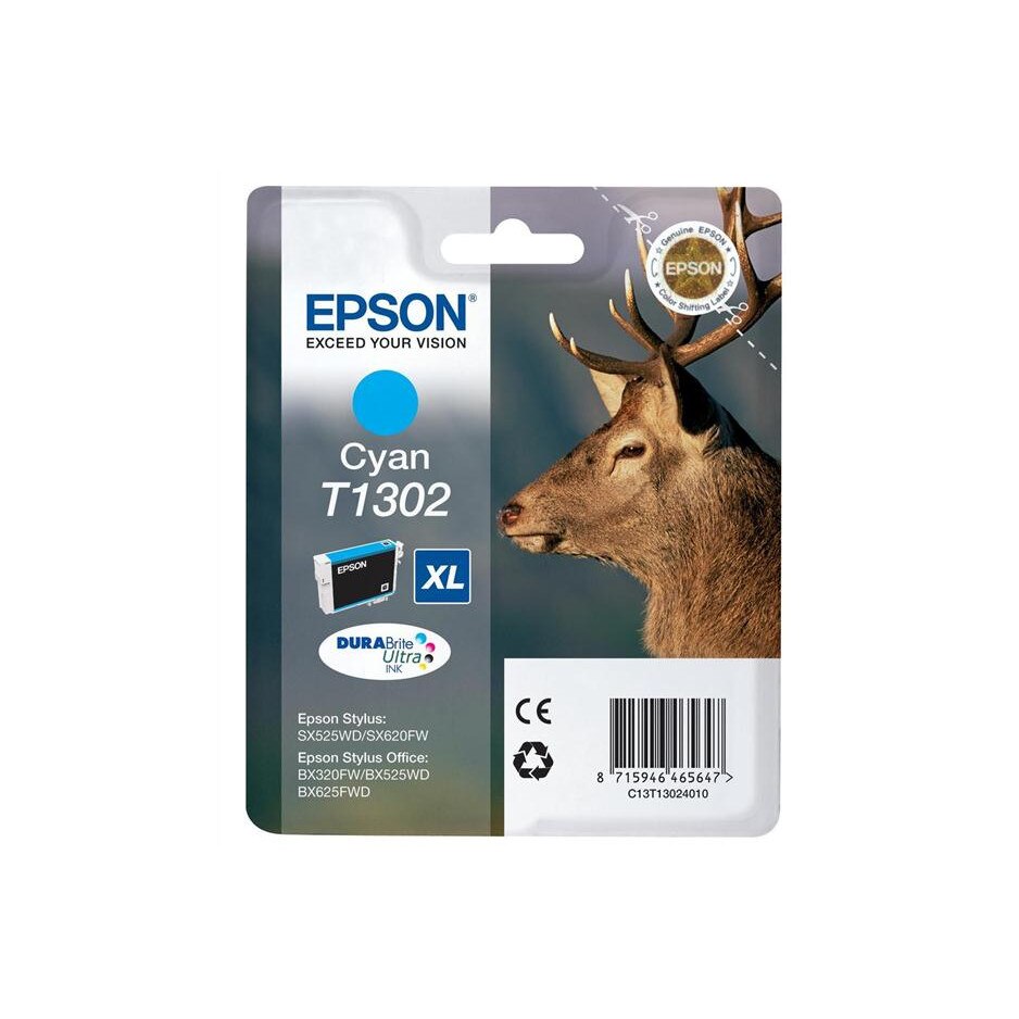 Cartus Original Epson T1302,BX 535WD , BX 635FWD , BX 935FWD ,WF 3520DWF , BX 630FW , WF 7515, WF 7525 , SX 525WD , WF 3010DW ,SX 535WD ,WF 3540DTWF , WF 3530DTWF , BX 525WD , SX 620FW , BX 625FWD , B42WD , BX 925FWD,.T130