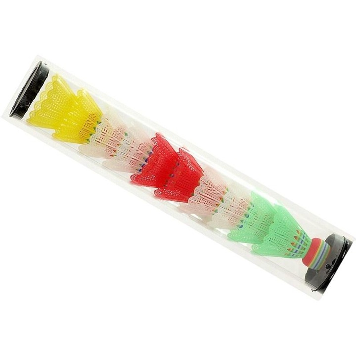 Set 10 fluturasi badminton, Madej, Plastic, Multicolor