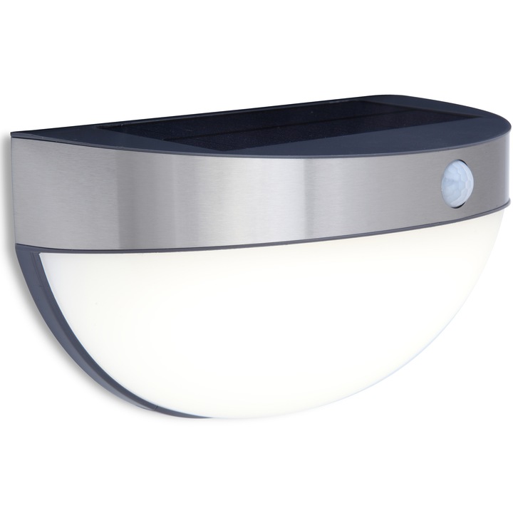 Lutec Bubble LTC-6908701001 fali lámpa, napelemmel, mozgásérzékelővel, 2,3 W, 200 lm, 2200 mAh, semleges fehér fény (4000K), IP44, ezüst