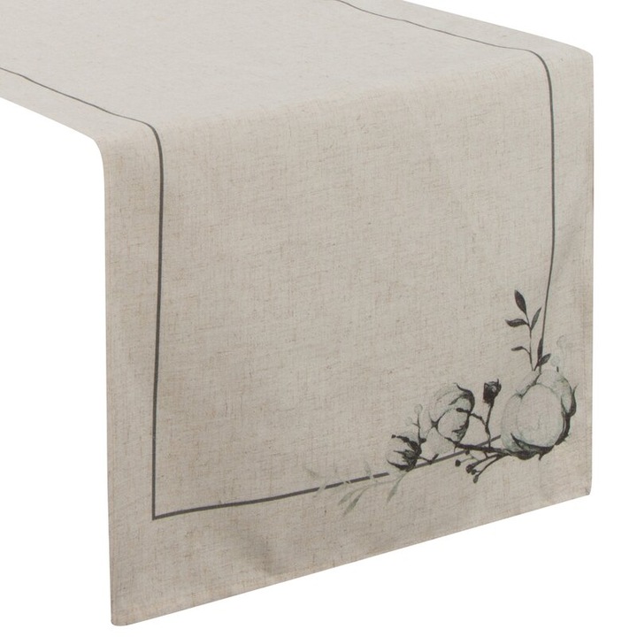 Dekoratív futó NATU-1 40x140 Eurofirany természetes zöld virágokkal