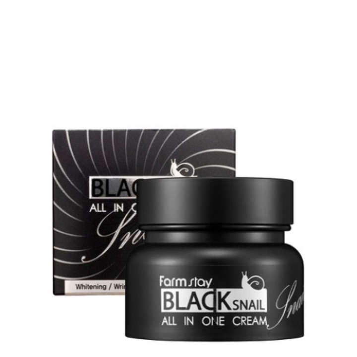 Crema de fata Black Snail All-In-One, Farmstay, Extract de melc, 50 ml