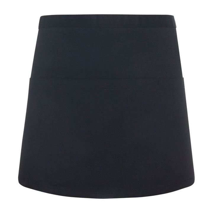 Sort ospatar, chelner, bucatarie, marime universala, buzunar pe intreaga latime 60 x 22 cm cu 3 compartimente fiecare 20 x 22 cm, negru