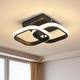 Lustra LED, Goeco, Acril/Metal, 22W, Model Patrate, Plafoniera, Lumina Calda/Neutra/Rece, Negru, Pentru Sufragerie, Dormitor, BucaTaRie, Hol