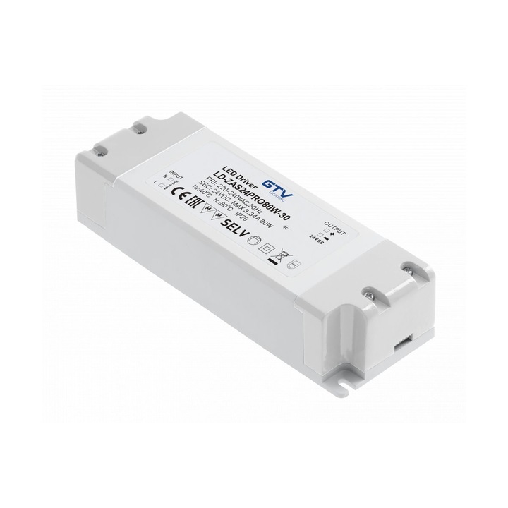 Sursa de alimentare 24 V, 80 W, IP 20, pentru camere de supraveghere si banda led