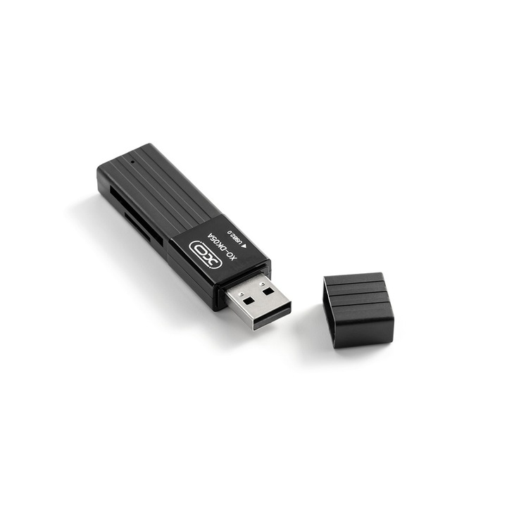 Cititor de carduri XO DK05A, USB 2.0, SD, MicroSD, Negru