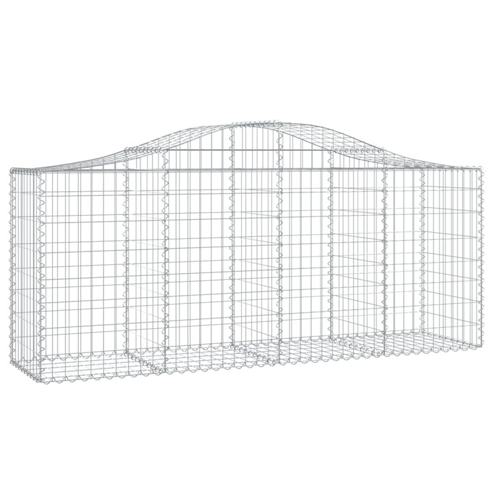 Комплект 10 габионни огради, Zakito Europe, Желязо, 200x50x80/100 см, Сребро