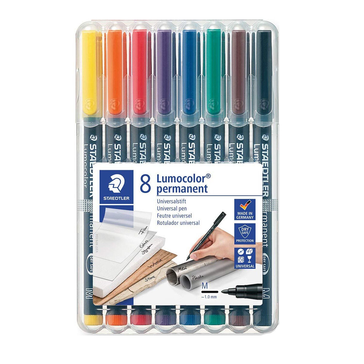 Set markere Lumocolor Staedtler 1.0 mm M permanent 8 culori ST-317-WP8
