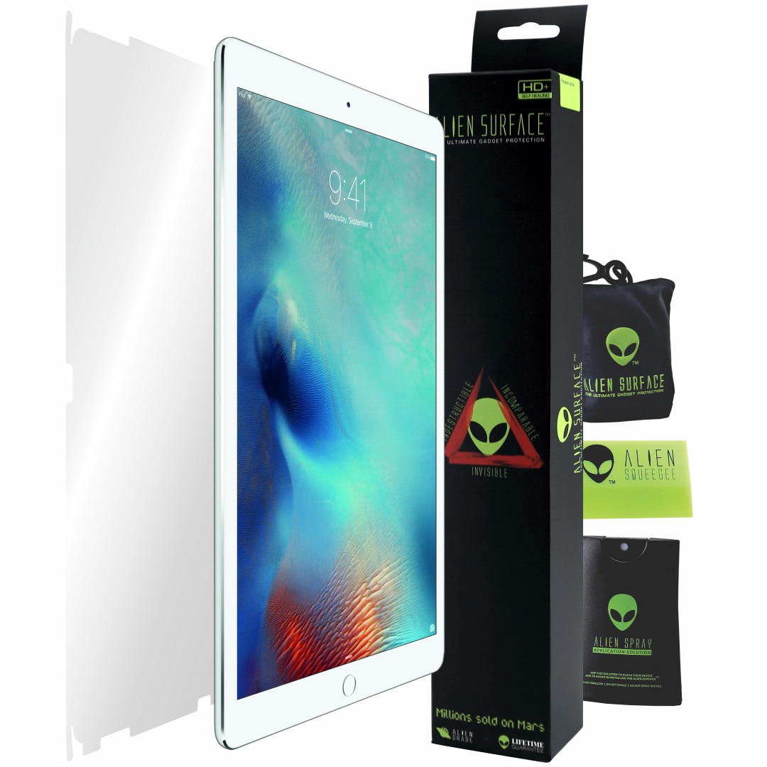Folie Alien Surface HD, Apple iPad Pro 12.9 inch (2015), protectie spate, laterale + Alien Fiber cadou