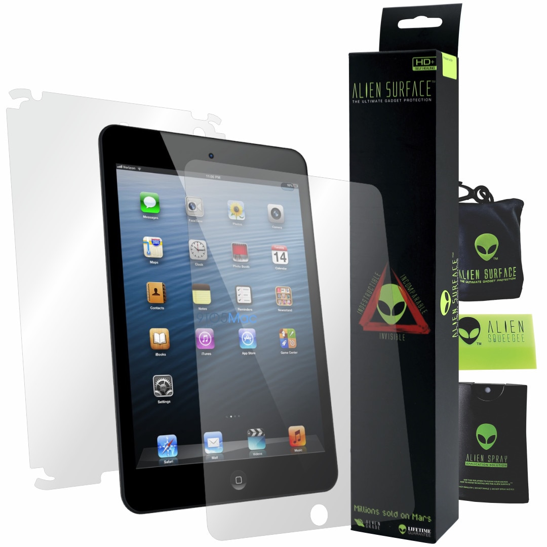 Folie Alien Surface HD, Apple iPad Mini 4 Retina, protectie ecran, spate, laterale + Alien Fiber cadou