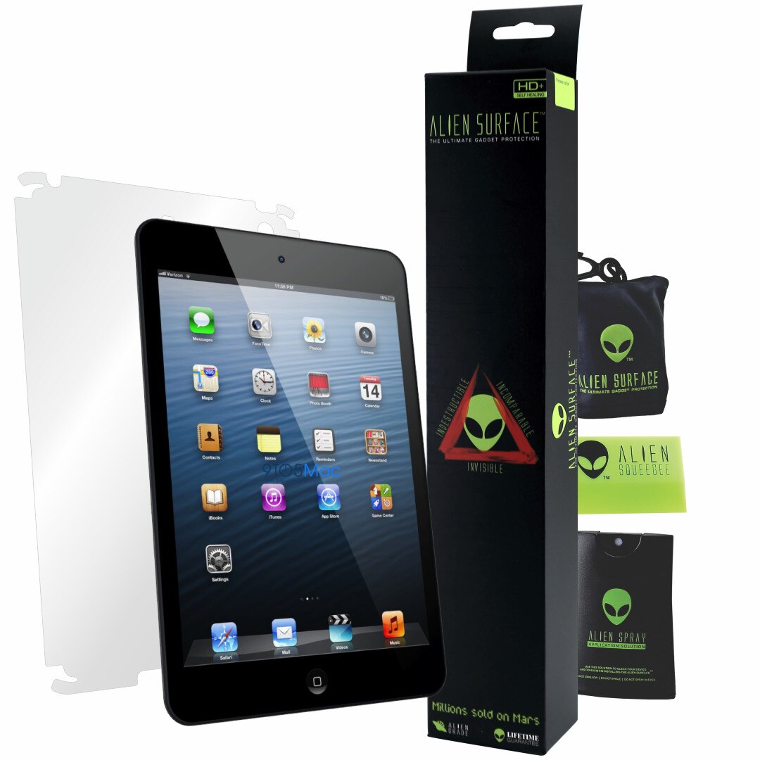 Folie Alien Surface HD, Apple iPad Mini 4 Retina, protectie spate, laterale + Alien Fiber cadou