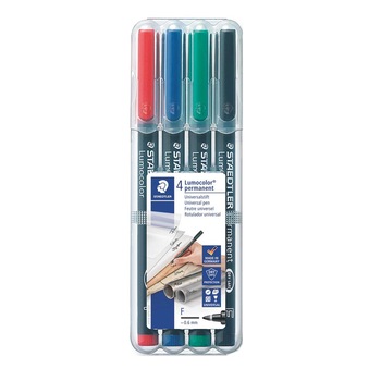 Marker permanent Staedtler Lumocolor 0.6 mm F 4 culori/set ST-318-WP4 Marker permanent Staedtler Lumocolor 0.6 mm F 4 culori/set ST-318-WP4
