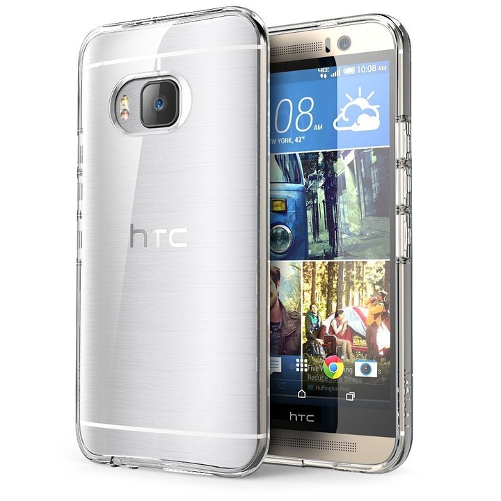 Ултратънък защитен калъф за HTC One M9, Силиконов, Прозрачен