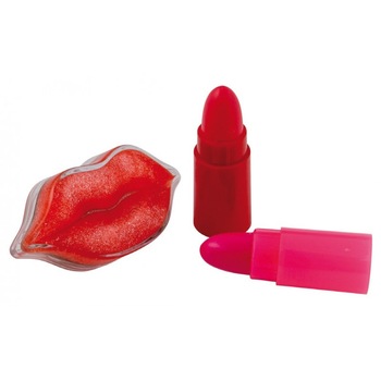 Set de frumusete luciu de buze si ruj, Happy People Set de frumusete luciu de buze si ruj, Happy People