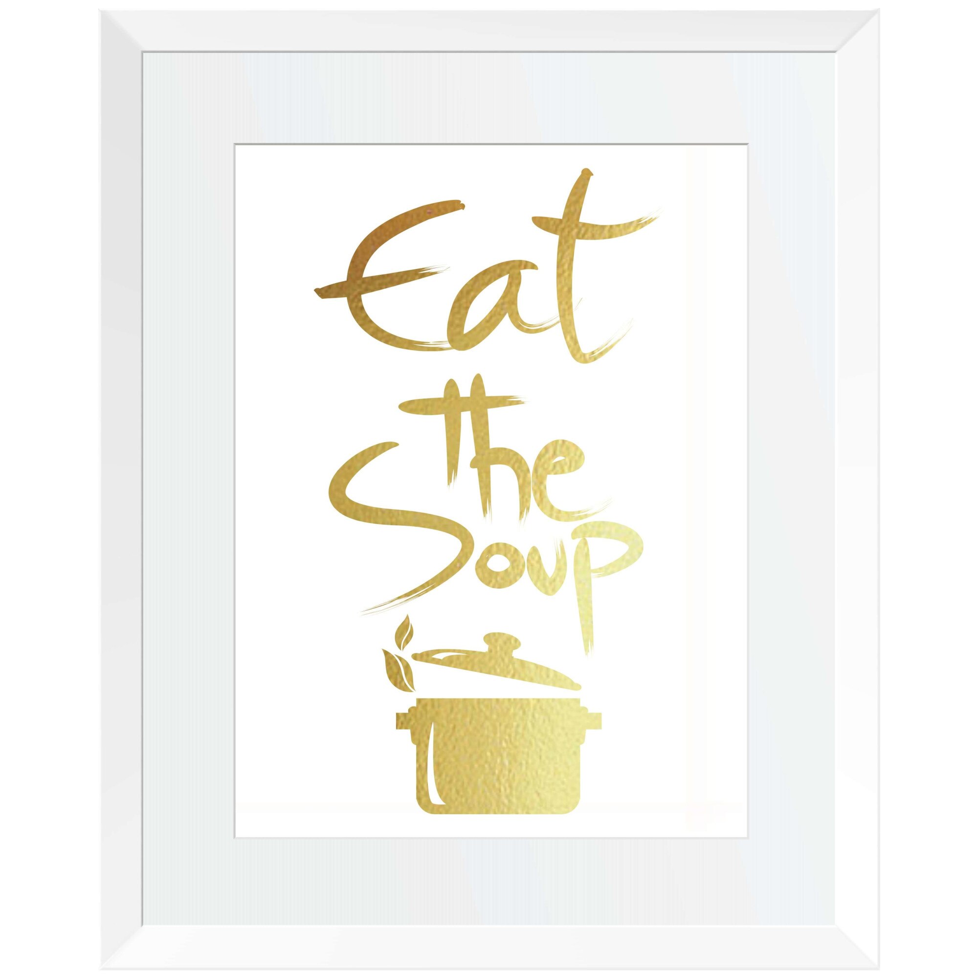 Tablou decorativ Eat the soup, colaj metalic auriu