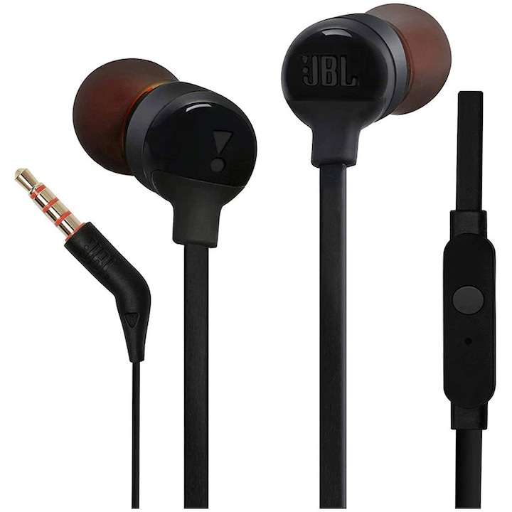 Аудио слушалки JBL Tune 110, In-Ear, Кабел, Черен