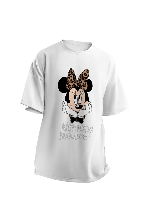 Tricou Femei, Prestige-Boutique Oversized, Disney, Minnie Mouse Mickey Mouse, alb, Alb