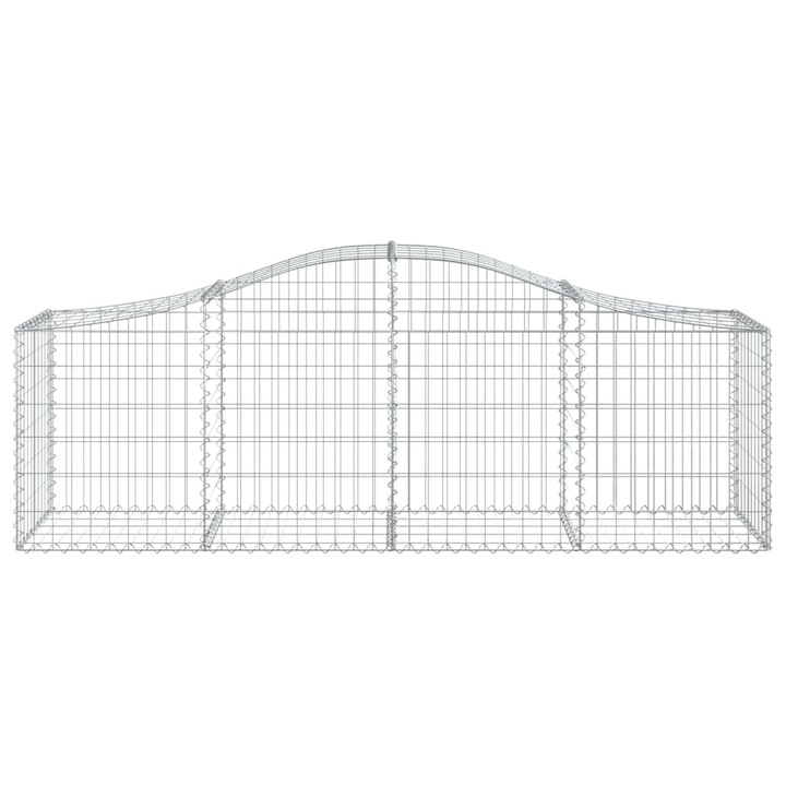 Комплект 14 габионни огради, Zakito Europe, Желязо, 200x50x60/80см, подсилени куки, Сребро