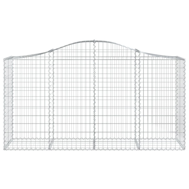 Комплект от 10 габионни огради, Zakito Europe, Желязо, 200x50x100/120 см, подсилени куки, Сребристи