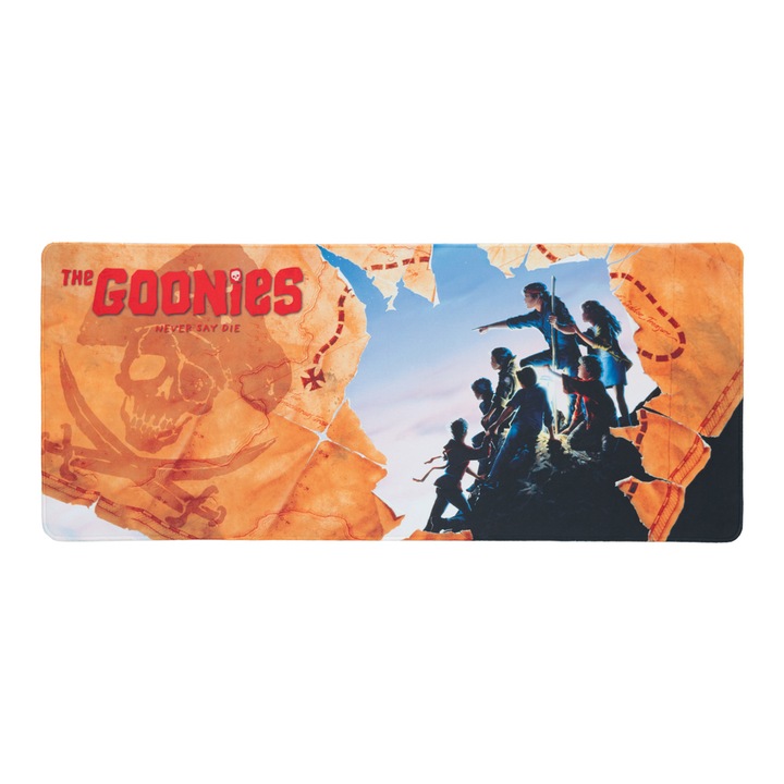 Mousepad profesional pentru gaming si birou The Goonies, model XL, antiderapant, impermeabil, 80x35 cm