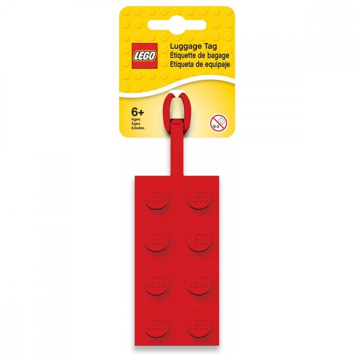 Емблематичен ключодържател за раница, Лего, Силикон, 4 x 18 x 1,5 см, Червен