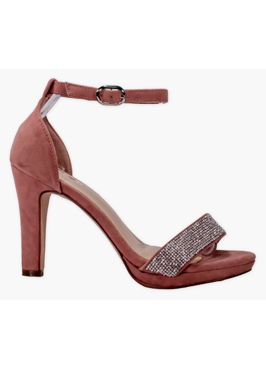 Sandale dama cu toc, Moda Stil, Consuela, Piele intoarsa, Roz