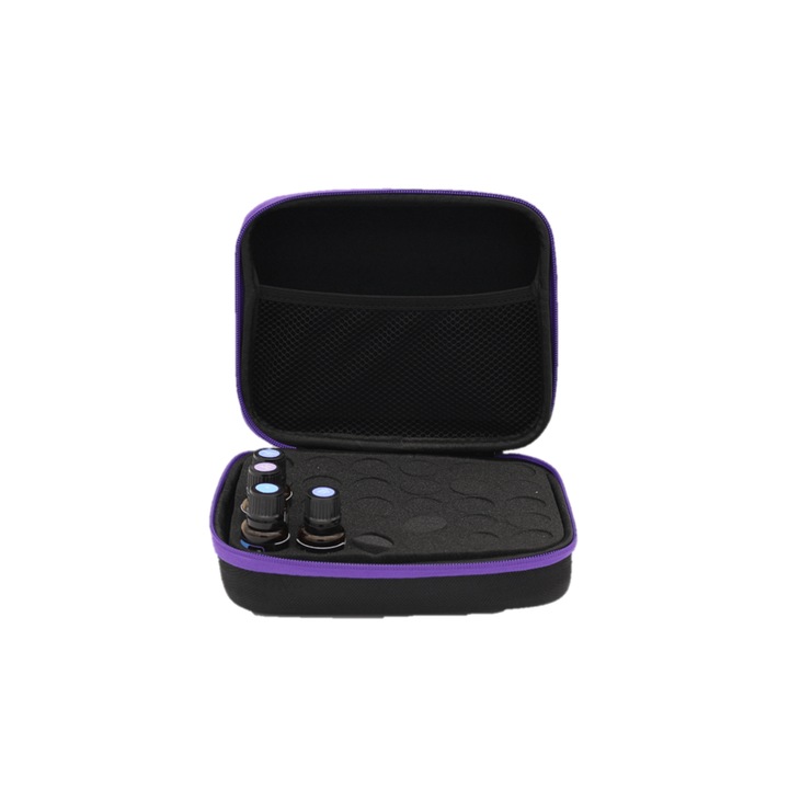 Suport portabil pentru uleiuri esentiale, 30 x 15 ml/10 ml, violet